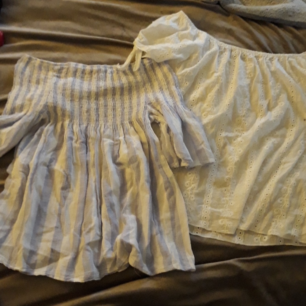 2 off the shoulder blouses both for 20